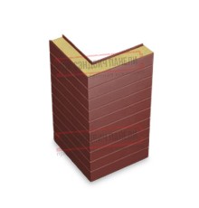 Горизонтальная угловая сэндвич-панель из пенополиизоцианурата, ширина 1200мм, толщина 220мм, 0.5/0.5, RAL3009