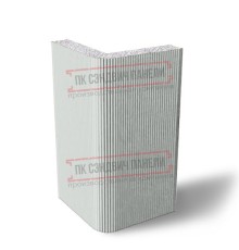 Угловая сэндвич-панель вертикальная из пенополистирола, 0.5/0.5, ширина 1200 мм, толщина 50 мм, RAL7047