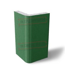 Угловая сэндвич-панель вертикальная из пенополистирола, 0.5/0.5, ширина 1200 мм, толщина 50 мм, RAL6002