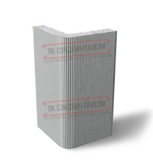 Угловая сэндвич-панель вертикальная из пенополистирола, 0.5/0.5, ширина 1200 мм, толщина 50 мм, RAL9006