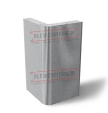 Угловая сэндвич-панель вертикальная из пенополистирола, 0.5/0.5, ширина 1200 мм, толщина 50 мм, RAL7004