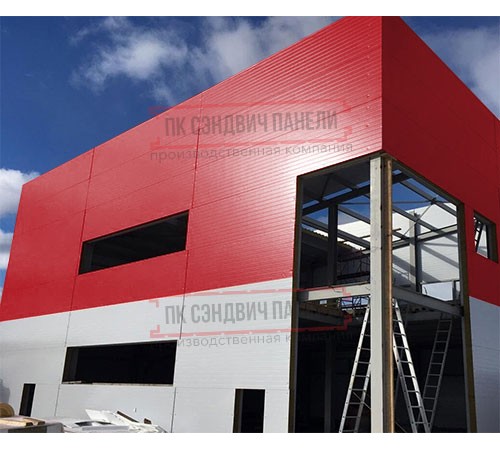 Угловая сэндвич-панель вертикальная из пенополиизоцианурата, 0.5/0.5, ширина 1000 мм, толщина 50 мм, RAL3020