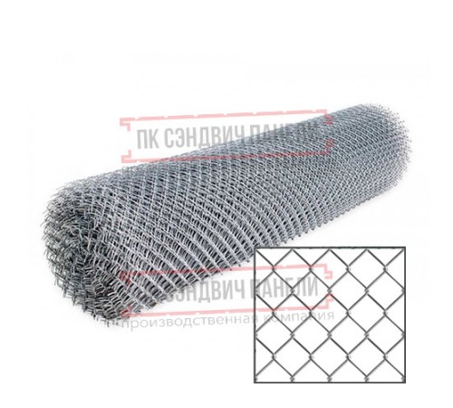 Сетка рабица оцинкованная 1,5x10 м, ячейка 25x25x1,6.