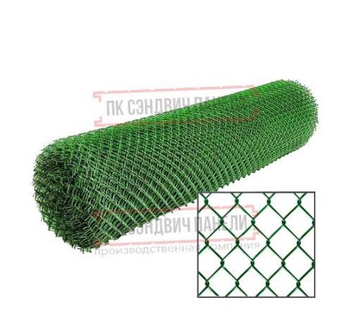 Сетка рабица цинк с ППК RAL, 2,0x10 м, ячейка 55x55x2,5