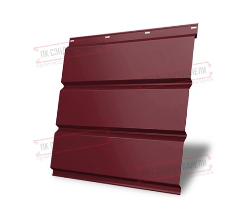 Софит металлический без перфорации 0,45 PE с пленкой RAL 3005 красное вино