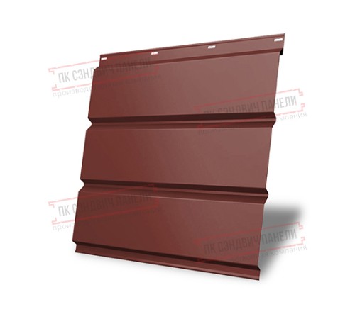 Софит металлический без перфорации 0,5 GreenCoat Pural matt с пленкой RR 29 красный (RAL 3009 оксидно-красный)