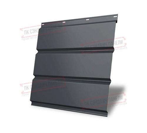 Софит металлический без перфорации 0,45 PE с пленкой RAL 7024 мокрый асфальт