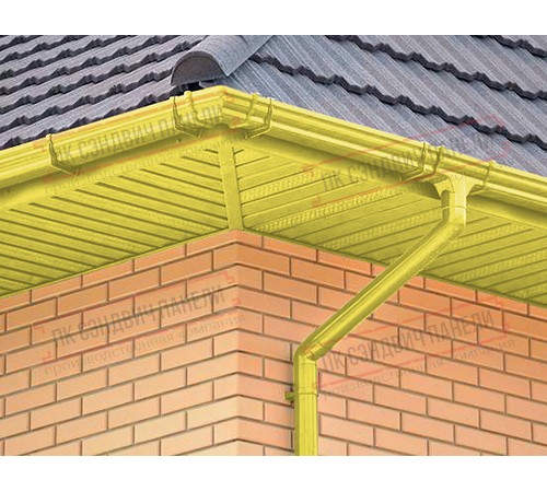 Софит металлический центральная перфорация 0,45 PE с пленкой RAL 1018 цинково-желтый