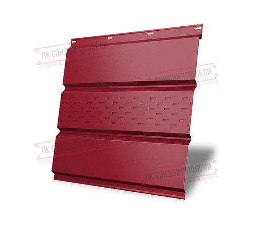 Софит металлический центральная перфорация 0,45 PE с пленкой RAL 3003 рубиново-красный