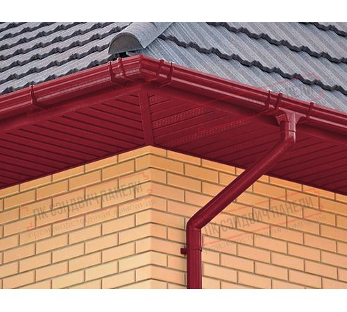 Софит металлический центральная перфорация 0,45 PE с пленкой RAL 3003 рубиново-красный