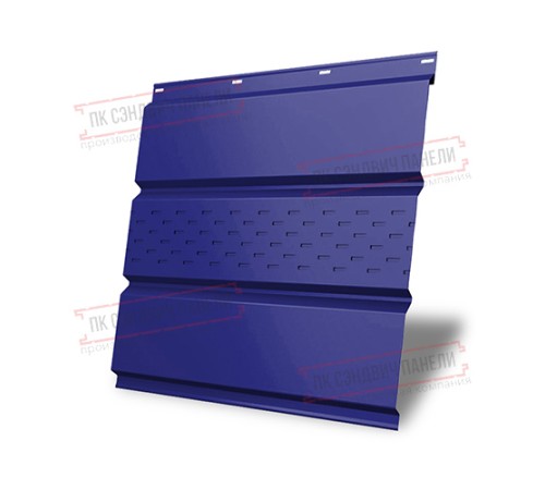 Софит металлический центральная перфорация 0,45 PE с пленкой RAL 5002 ультрамариново-синий