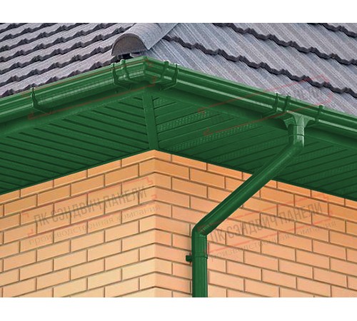 Софит металлический центральная перфорация 0,45 PE с пленкой RAL 6002 лиственно-зеленый
