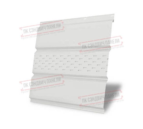 Софит металлический центральная перфорация 0,45 Drap с пленкой RAL 9003 сигнальный белый