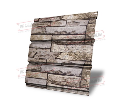 Софит металлический центральная перфорация 0,45 Print Elite с пленкой Sand Stone