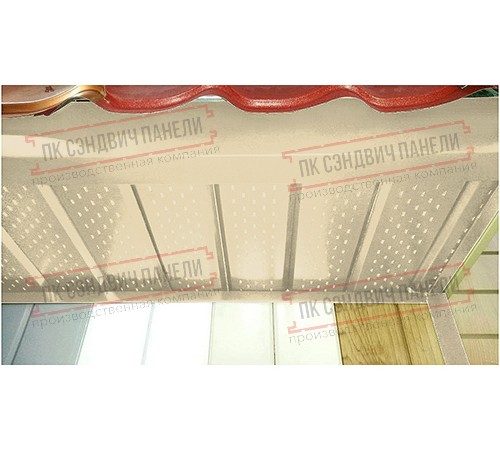 Софит металлический полная перфорация 0,5 Satin с пленкой RAL 1015 светлая слоновая кость