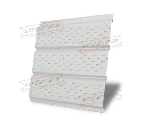 Софит металлический полная перфорация 0,5 Satin с пленкой RAL 9003 сигнальный белый