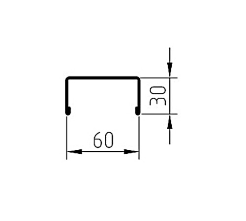Декоративная планка П - 60х30, ПЭ, Ral 8019 - 0,35мм