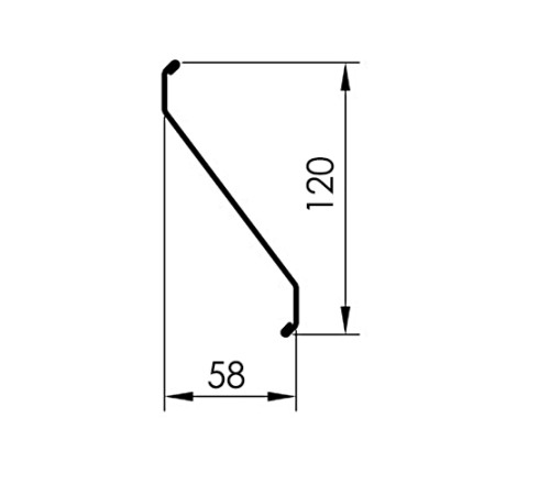 Забор-жалюзи S 58х120 мм, ПЭ, Ral 7024 - 0,4мм.
