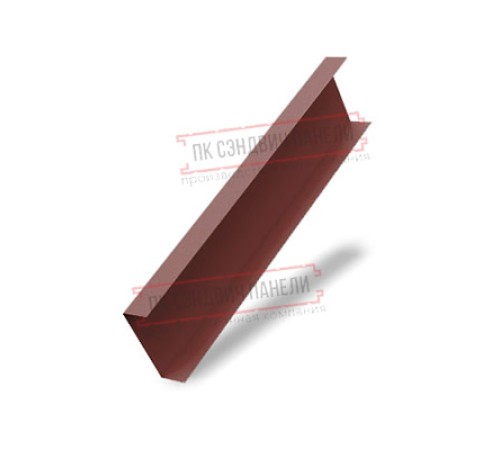 Декоративная накладка на столб жалюзи Milan,Tokyo 0,5 Satin с пленкой RAL 3009 оксидно-красный