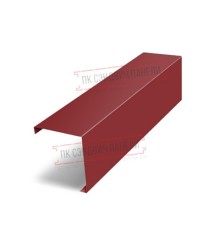 Декоративная накладка на столб угловая жалюзи Milan,Tokyo 0,5 Satin с пленкой RAL 3011 коричнево-красный