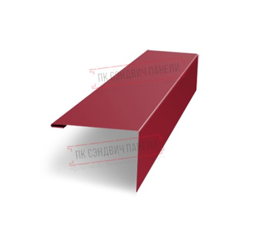 Нащельник (для калиток и ворот) 25х35 жалюзи Milan, Tokyo, Palermo 0,45 PE с пленкой RAL 3003 рубиново-красный (L1,68)