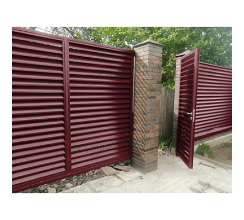 Нащельник (для калиток и ворот) 25х35 жалюзи Milan, Tokyo, Palermo 0,45 PE с пленкой RAL 3005 красное вино (L1,68)