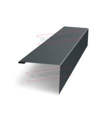 Нащельник (для калиток и ворот) 25х35 жалюзи Milan, Tokyo, Palermo 0,5 Satin с пленкой RAL 7016 антрацитово-серый (L1,68)