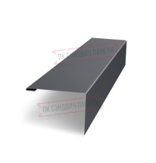 Нащельник (для калиток и ворот) 25х35 жалюзи Milan, Tokyo, Palermo 0,45 PE с пленкой RAL 7024 мокрый асфальт (L1,68)