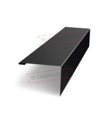 Нащельник (для калиток и ворот) 25х35 жалюзи Milan, Tokyo, Palermo 0,45 PE-double с пленкой RAL 9005 черный (L1,68)