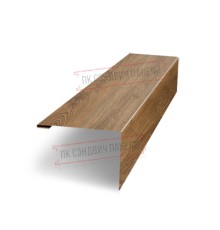 Нащельник (для калиток и ворот) 25х35 жалюзи Milan, Tokyo, Palermo 0,45 Print Premium Antique Wood wood (L1,68)