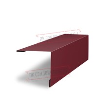 Планка завершающая 50х50 жалюзи Milan 0,7 PE c пленкой RAL 3005 красное вино