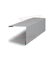 Планка завершающая 50х50 жалюзи Milan 0,7 PE c пленкой RAL 7004 сигнальный серый