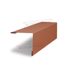Планка завершающая 50х50 жалюзи Milan 0,45 PE с пленкой RAL 8004 терракота