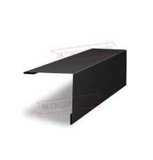 Планка завершающая 50х50 жалюзи Milan 0,45 PE-double с пленкой RAL 9005 черный