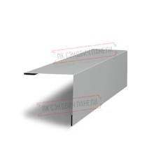 Планка завершающая 50х50 жалюзи Milan 0,45 PE с пленкой RAL 9006 бело-алюминиевый
