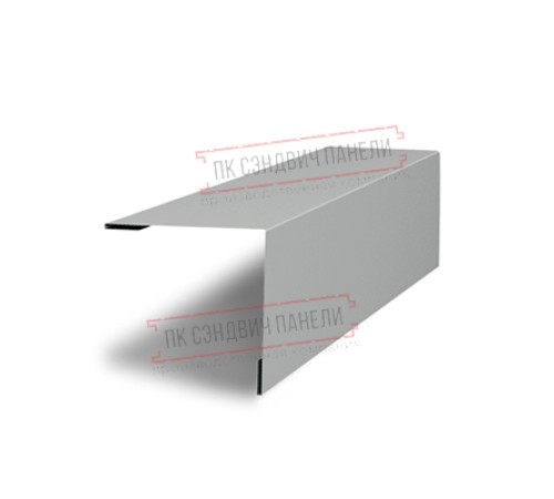 Планка завершающая 50х50 жалюзи Milan 0,45 PE с пленкой RAL 9006 бело-алюминиевый