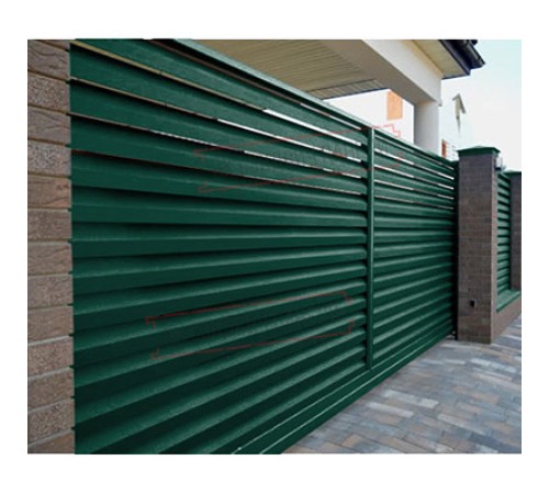 Ворота откатные Жалюзи 2,0х4,5 RAL 6005 без заполнения