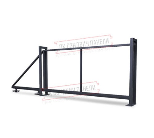 Ворота откатные Жалюзи 1,68х4,0 RAL 7024 без заполнения