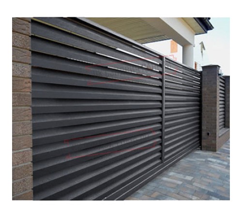 Ворота откатные Жалюзи 1,68х4,0 RAL 7024 без заполнения