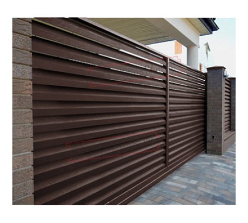 Ворота откатные Жалюзи 1,68х4,0 RAL 8017 без заполнения