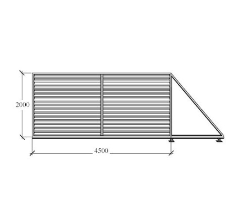 Ворота откатные Жалюзи 2,0х4,5 RR 32 без заполнения
