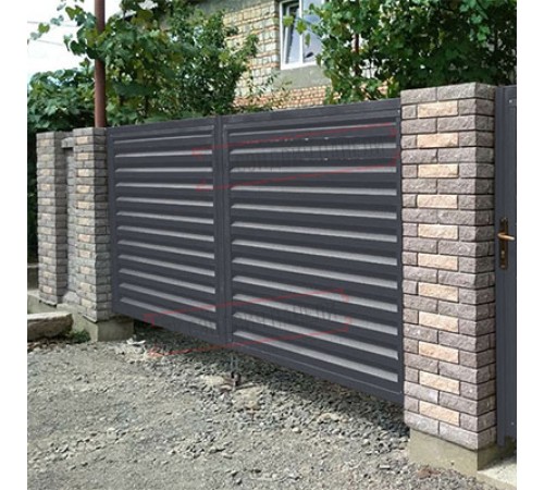 Ворота Жалюзи 2,0х3,6 RAL 7024 без заполнения