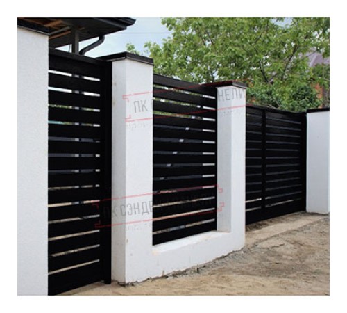 Калитка Жалюзи Texas 2,0х1 RAL 9005 без заполнения (ламель125 мм)