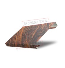 Ламель лицевая 125 жалюзи Texas 0,45 Print Elite Chestnut Wood (обратная сторона серая)