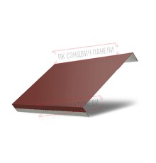 Ламель обратная 125 Texas стартовая/финишная для калиток и ворот 0,45 PE с пленкой RAL 3009 оксидно-красный