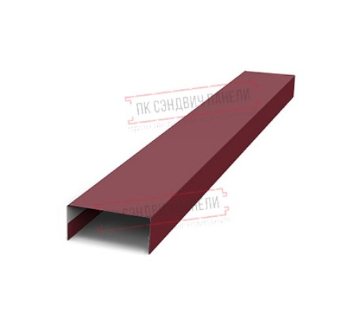 Крепежная планка нижняя Texas 0,5 Satin с пленкой RAL 3005 красное вино