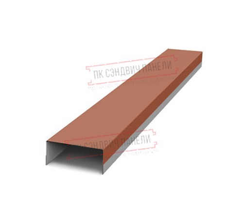Крепежная планка верхняя Texas 0,45 PE с пленкой RAL 8004 терракота