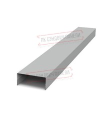 Крепежная планка нижняя Texas 0,45 PE с пленкой RAL 9006 бело-алюминиевый