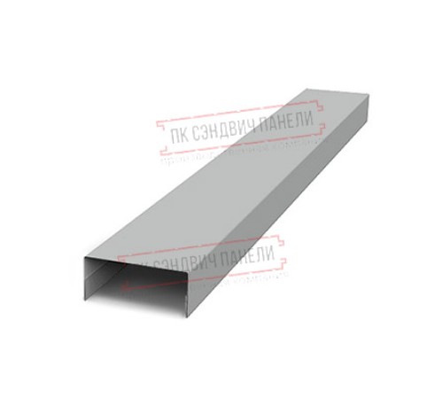 Крепежная планка нижняя Texas 0,5 Satin с пленкой RAL 9006 бело-алюминиевый