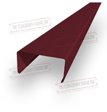 Декоративная планка П - 46х37, двухсторонний ПЭ, Ral 3005 - 0,45мм